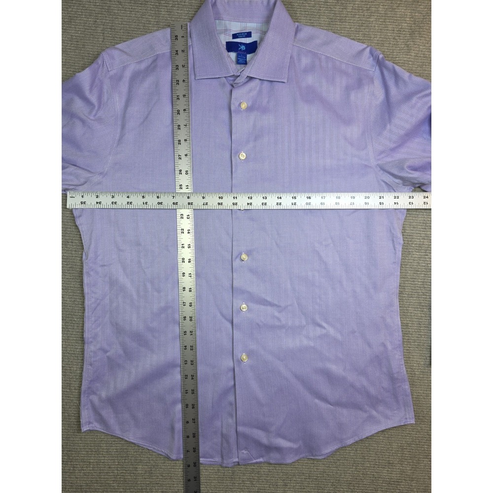 Egara Non-Iron Slim Fit Men's Cotton Lot Of 2 Dress Shirts Multicolor L - Picture 3 of 16